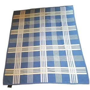 IBENA Vintage Throw Blanket in Blue Made in Germany